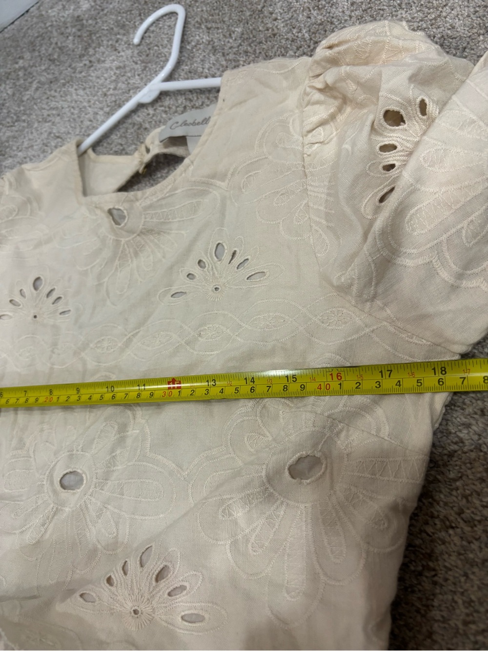 Cleobella cream eyelet open back blouse top boho bohemian hippie cottagecore L - Picture 3 of 10